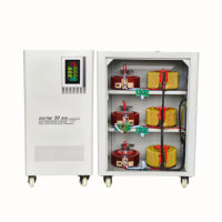 Régulateur de tension automatique triphasé 50 kVA, stabilisateur servo en cuivre TNS 15 kVA, LED haute efficacité, usage industriel, 220 V 50 Hz