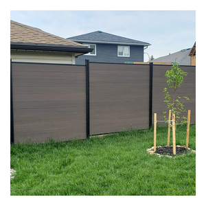 ETA Nhà Máy Ngoài Trời Nhôm WPC Hàng Rào Với Die-Casting Mũ Composite Ngang An Ninh Hàng Rào Cho Trang Trại 3D Khung Kim Loại Bài Viết - Product Image 5