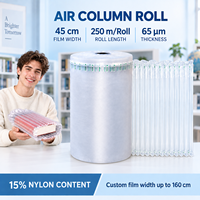 Rouleau de film à bulles gonflable de 45 cm, 65 µm, matériau de protection et d'amortissement recyclable pour emballage