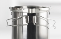 Nouvelle batterie de cuisine portable en acier inoxydable de conception pliable extérieure pour pique-nique et camping pot suspendu et bol de tasse d'eau