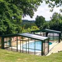 Fenêtre de toit motorisée rétractable électrique sur mesure OEM pour véranda, contemporaine, pour extérieur, hôtel, isolation thermique, sous-sol