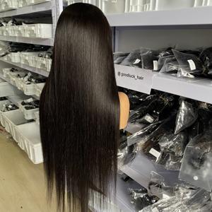 Lucky — perruque lisse de couleur naturelle de 24 pouces, cheveux vierges péruviens crus de couleur naturelle, 4*4 5*5 6*6 7x7 - Product Image 4