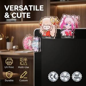 Clips en acrylique et PP écologiques personnalisés très vendus, avec logo personnalisé, motifs de dessins animés, mascottes, animaux mignons, notes autocollantes pour promotion - Product Image 1
