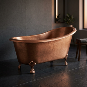 Antique Luxury Copper Clawfoot Bathtub Oval Freestanding Soaking <b>Tub</b> CH-296 Model Uttar Pradesh Indian Home Crafts Home Hotel - Product Image 3