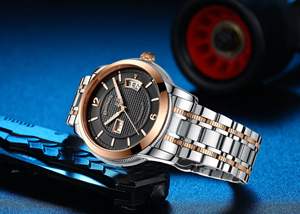 Vente en gros Montres pour hommes Montres étanches en acier inoxydable à double calendrier Montres d'affaires et de sport à quartz pour hommes - Product Image 3