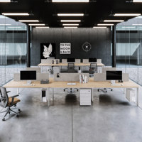 Meubles de bureau commerciaux modernes en gros, poste de travail modulaire pour 1 à 8 personnes, cloison de bureau pour personnel, armoire mobile, écologique