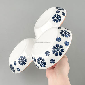 Assiette de fruits style japonais <span class=keywords><strong>belge</strong></span> grille de collation peinte à la main motif coloré Dessert servant une assiette en céramique avec support en bois - Product Image 6