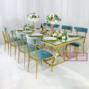 Sự Kiện Đám Cưới Chất Lượng Cao Khung Kim Loại Bằng Thép Không Gỉ Ghế Ăn Quán Cà Phê Nhung Hiện Đại Sang Trọng - Product Image 2