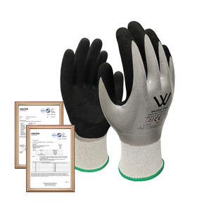 Gants de moto double trempés Nitrile Latex Coated Seamless Knitting waterproof work Gants de sécurité coupe niveau 5 - Product Image 1