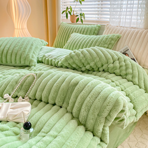 Bộ chăn ga gối đệm lông mềm mại nhiều màu sắc, chất liệu lông cừu dày dặn, ấm áp mùa đông, bán buôn 2025 - Product Image 3
