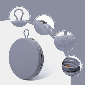Portabile doppio personalizzato 2 in 1 silicone pet ciotola pieghevole doppio cucciolo ciotola pieghevole cibo & ciotola acqua con cerniera per i viaggi - Product Image 2