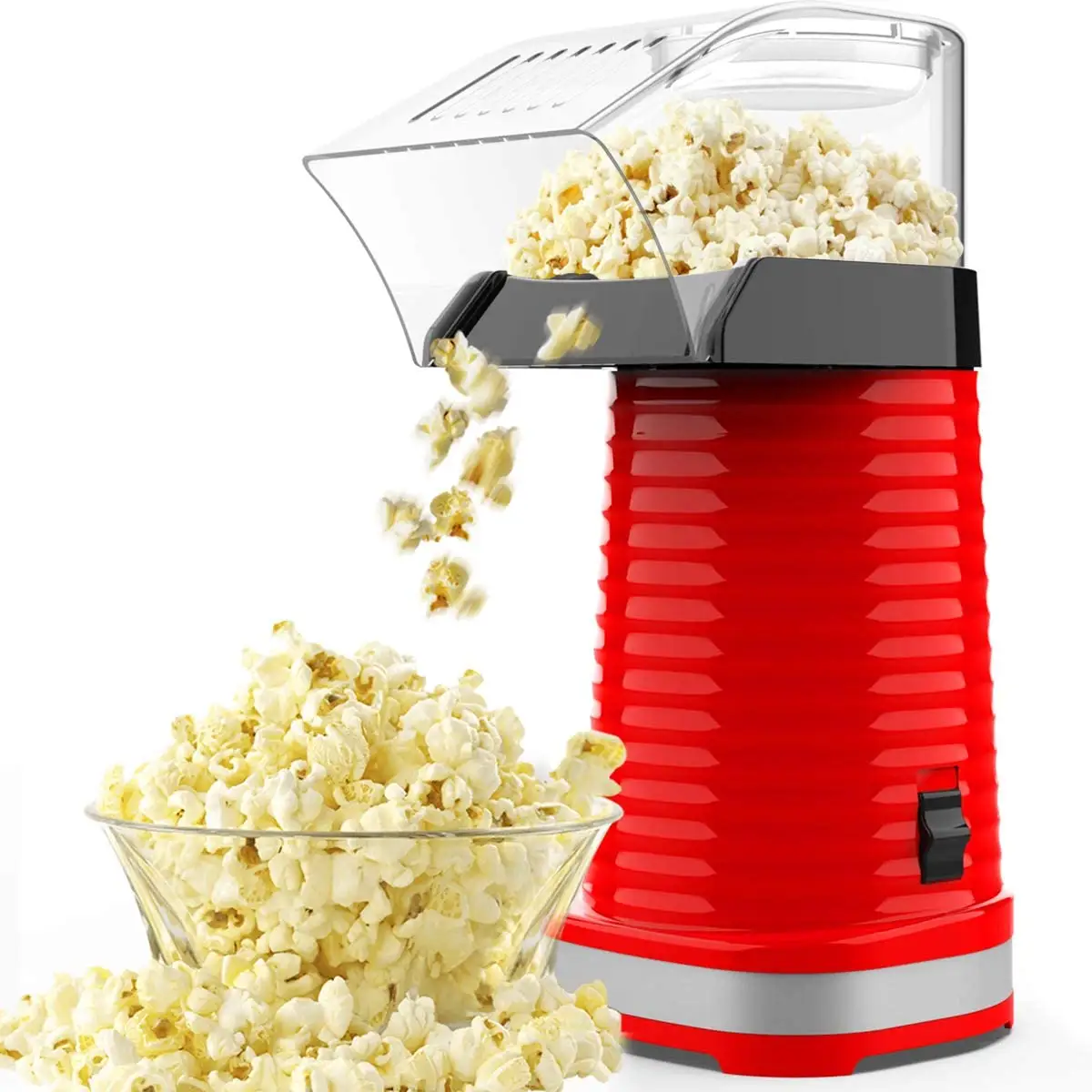 1200W elektrischer Popcorn Popper, leicht zu reinigen, Bisphenol A frei, fettarm, kein Öl für den Heimgebrauch erforderlich