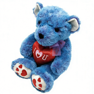 Oso de peluche azul personalizado para San Valentín, oso de peluche con corazón, oso de peluche como regalo de amor - Product Image 2