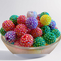 Perles en résine AB de 12 mm à 20 mm, couleur scintillante, perles acryliques pavées effet boule disco pour la fabrication de bijoux DIY, vente en gros