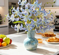 Bunga Mawar Biru Monet Buatan, Dekorasi Pernikahan Realistis, Dekorasi Ruang Tamu Lembut, Seni Floral, Grosir