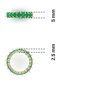 Anillo de eternidad de oro amarillo de 14 quilates con gemas/diamantes naturales/cultivados en laboratorio certificados - Product Image 3