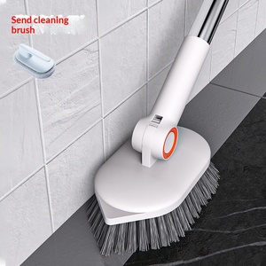 Brosse de nettoyage de sol multifonctionnelle réglable à 180 degrés avec manche en métal pour l'élimination des taches dans la salle de bain domestique - Product Image 2