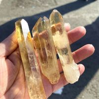 Holesale-cristal natural curativo, punto de terminación de cuarzo, punto citrino crudo