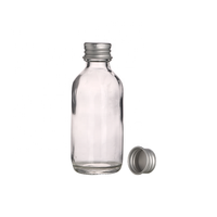 Vente en gros de petites bouteilles rondes vides pour l'emballage d'huile, 2 oz 60 ml, bouteilles en verre pour jus de gingembre avec couvercles