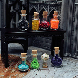 Miniaturas <span class=keywords><strong>de</strong></span> Botellas <span class=keywords><strong>de</strong></span> Poción <span class=keywords><strong>de</strong></span> Vidrio Estilo Bohemio, Frascos Realistas con Piedras Preciosas, Naturaleza Muerta, Casa <span class=keywords><strong>de</strong></span> Muñecas, Brujería, Jardín <span class=keywords><strong>de</strong></span> Hadas, Manualidades - Product Image 3