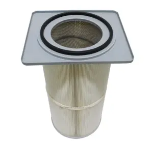 Venta caliente Fabricante plisado eliminación polvo aire cuadrado brida cartucho filtro