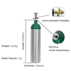 음료 요소 브랜드 신형 <span class=keywords><strong>CO2</strong></span> 탱크 CGA320 밸브와 사이폰 튜브 20lb 알루미늄 실린더 - Product Image 6