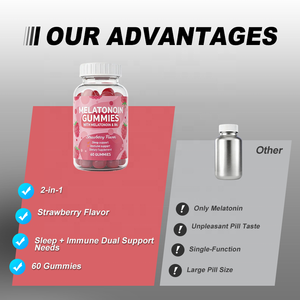 メラトニン グミ ビタミン<span class=keywords><strong>B6</strong></span>配合 ストロベリー風味 60粒入り 骨密度改善 1回分2粒 大人用サプリメント |   OEM/ODM プライベートブランド - Product Image 6