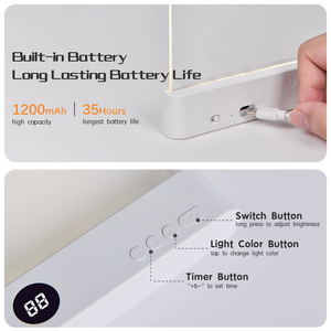 Slimme LED-boeklamp met timer Traploos dimmen Ultradunne oogbeschermende leeslamp USB oplaadbaar voor op het nachtkastje - Product Image 6