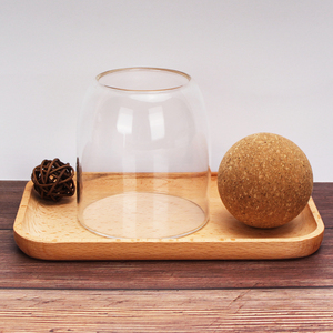 Vente en gros de bougeoirs en verre vides en coton de marque propre personnalisés et réutilisables avec boule de bois couvercles en liège scellés - Product Image 5