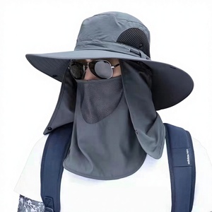 Sombrero <span class=keywords><strong>de</strong></span> Pescador <span class=keywords><strong>para</strong></span> <span class=keywords><strong>Hombre</strong></span>, Protección Solar, Transpirable, Resistente al Viento, Ala Ancha, Protección <span class=keywords><strong>para</strong></span> el Cuello, Protección UV, Color Sólido, <span class=keywords><strong>para</strong></span> Pesca <span class=keywords><strong>de</strong></span> <span class=keywords><strong>Verano</strong></span> - Product Image 1