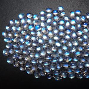 100% naturel arc-en-ciel pierre de lune taille calibrée fabrication de bijoux pierres précieuses de guérison cabochons lisses en gros OEM ODM - Product Image 1