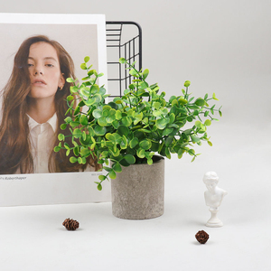 Planta Artificial Cilíndrica con Simulación de Pulpa - Follaje Realista para Escritorio con Maceta de Textura Natural - Product Image 2