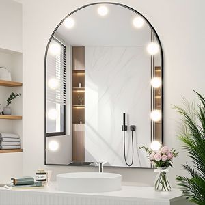 Miroir de maquillage LED arqué de forme ovale avec éclairage LED pour les mariages et les studios photo - Product Image 3