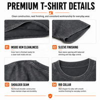 T-shirt personnalisé en gros avec logo, T-shirts vintage en coton de haute qualité, impression grande taille, T-shirt noir à manches courtes pour hommes