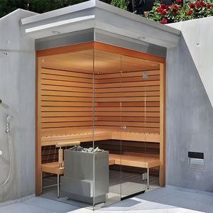2025 Diseño de lujo Sala de sauna de madera Baño al aire libre Calentador eléctrico Infrarrojo - Product Image 6