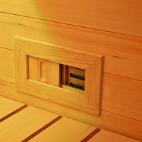 Cocok untuk 2-3 orang batu Sauna kayu Solid persegi pemanas rumah ruang Sauna kering
