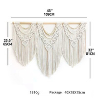 Perle en bois grand macramé tenture murale Chic bohème tapisserie tissée à la main pour chambre salon fête de mariage