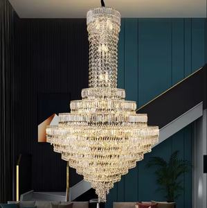Modern Design High Ceiling Staircase Villa Living Room Stair Large Long Led Luxury K9 <b>Crystal</b> <b>Chandelier</b> - Product Image 2