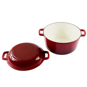 Vente directe de <span class=keywords><strong>cocotte</strong></span> <span class=keywords><strong>en</strong></span> <span class=keywords><strong>fonte</strong></span> émaillée avec couvercle combiné (les couleurs peuvent être personnalisées) - Product Image 4