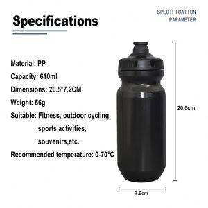 Bouteille d'eau en plastique personnalisée avec logo, sans BPA, 610 ml, à presser, pour sport, extérieur, gym, voyage, cyclisme, vente en gros - Product Image 4