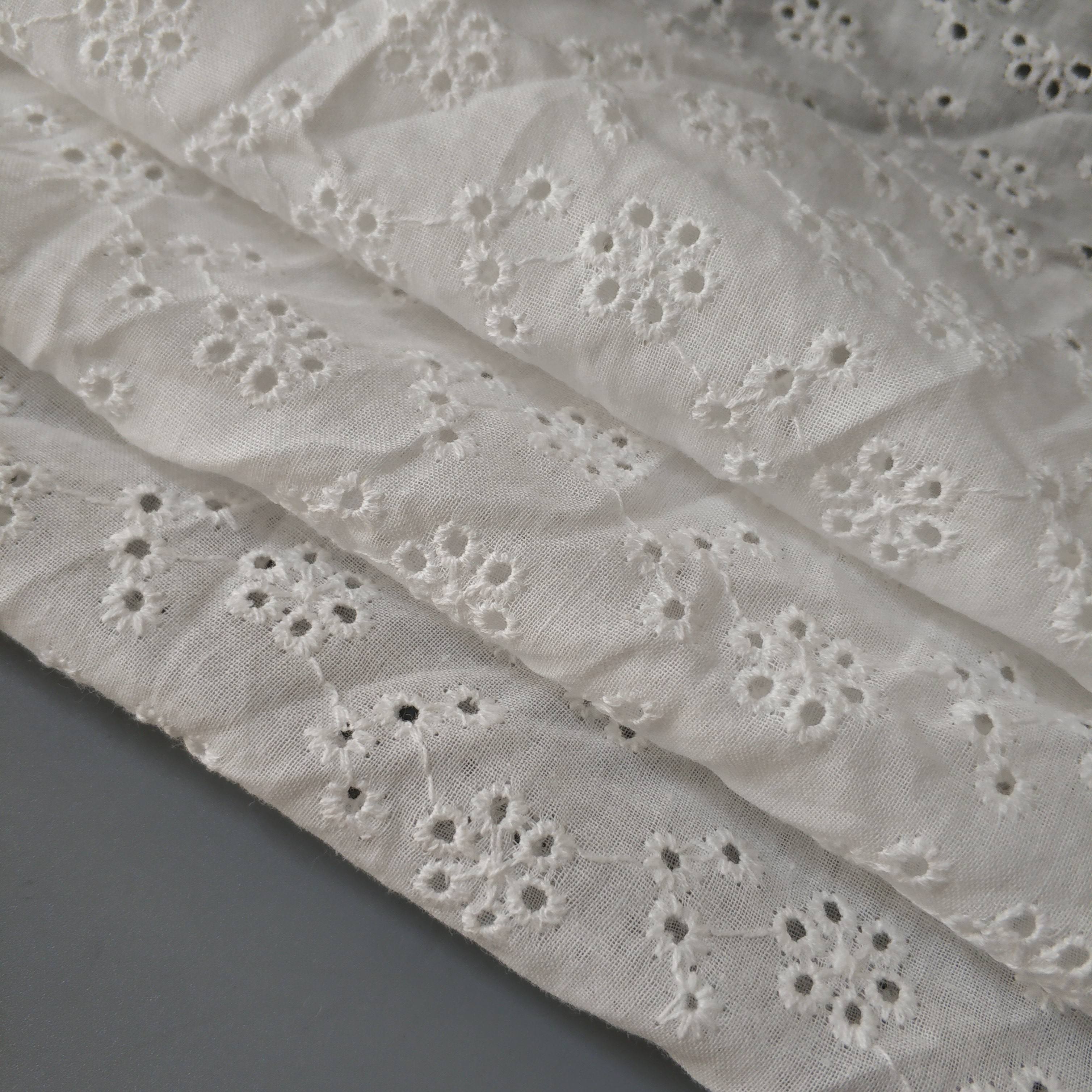 Tela de encaje guipur algodón blanco 100% lista para enviar