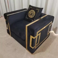 Ensembles Canapé et Causeuse de Luxe en Velours Noir 1 2 3 Places pour Salon Moderne Meubles