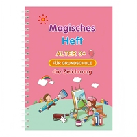 Lot de cahiers de calligraphie 3D réutilisables pour enfants et étudiants, avec rainures, pour l'apprentissage de l'écriture manuscrite, reliure spirale, édition allemande
