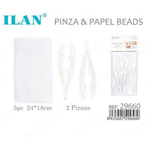 ILAN Perline di carta e pinzette 5 pz 24x18cm 2 pinzette Rif. 29660 - Product Image 2