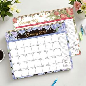 Calendario de Pared para Oficina 2026, Estilo Pintado a Mano, 12 Meses, en Inglés, Personalizado - Product Image 1