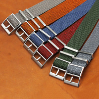 Bracelet de montre Perlon tissé 2 tons à la mode haut de gamme personnalisé Bracelet de montre en nylon tissu 18 20 22mm Bracelets de montre en nylon à passage unique