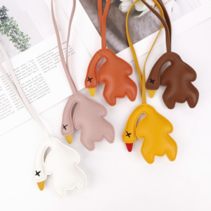 Bulk Custom <strong>Duck</strong> PU Leather Keychain Wholesale - Cute <strong>Duck</strong> <strong>Shaped</strong> <strong>Keyring</strong> for Bag, Car, Backpack Accessories - Product Image 4