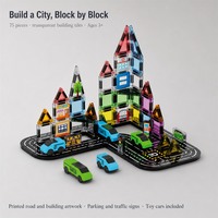 Ensemble de blocs de construction sur le thème de la ville pour enfants QS DIY