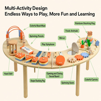 Table d'activités Montessori en bois en gros, planche d'activités, labyrinthe de perles, xylophone, jeu de correspondance des formes, puzzle à engrenages, jouet OEM ODM
