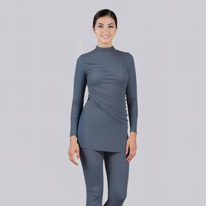 Kilang Jahit Pukal OEM Muslimah Casual Swimsuit Burkini Labuh Ex-factory Price Menutup Aurat Breathable Knitted Fabric - Product Image 4